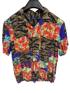 Polo Ralph Lauren Tropical Floral Print Classic Fit Camp Shirt Mens Large